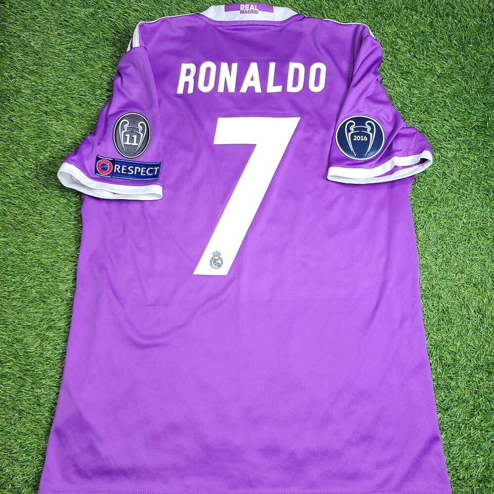 Cristiano Ronaldo Real Madrid 2016 2017 UEFA FINAL Away Soccer Jersey Shirt M
